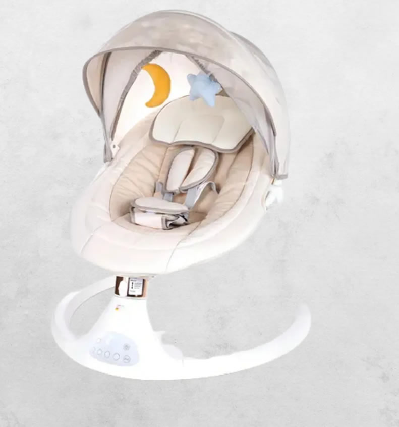 Cadeira de descanso e balanço bebê musical automatico cor branco liso