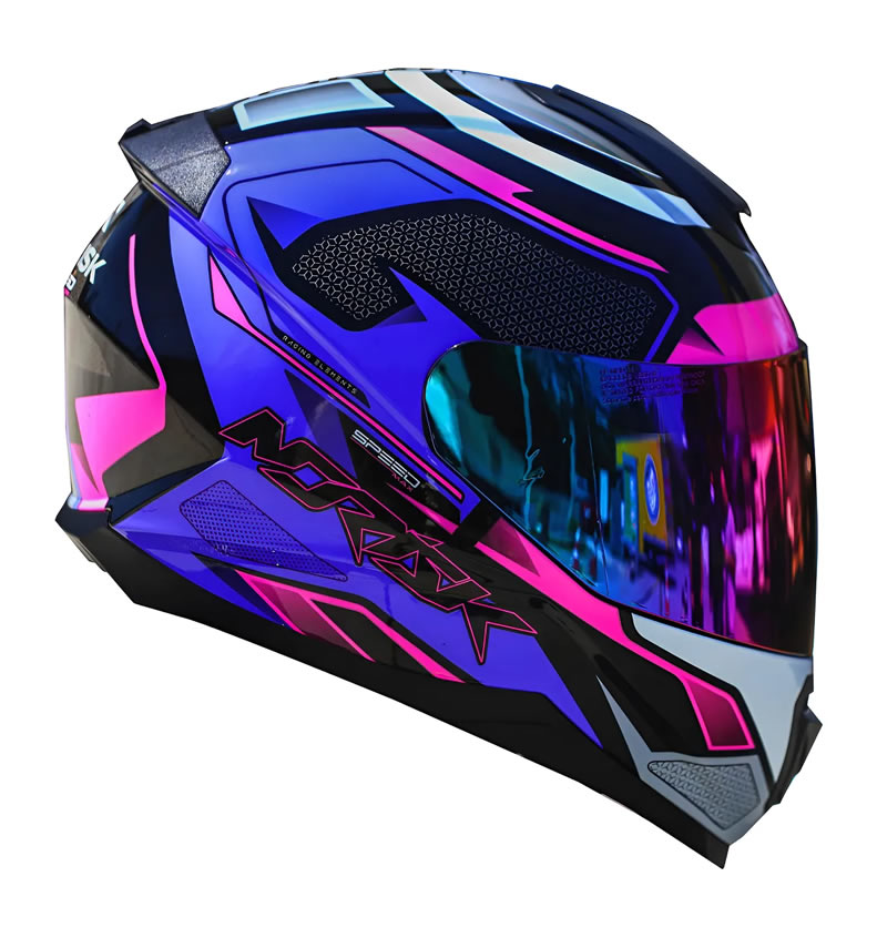 Capacete Norisk Feminino Fechado Razor Speedmax Rosa Roxo