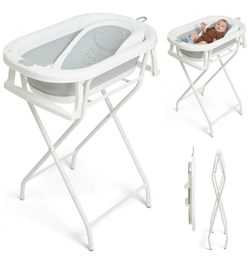 Banheira Bebê Dobrável PipDip com Suporte e Mini Assento