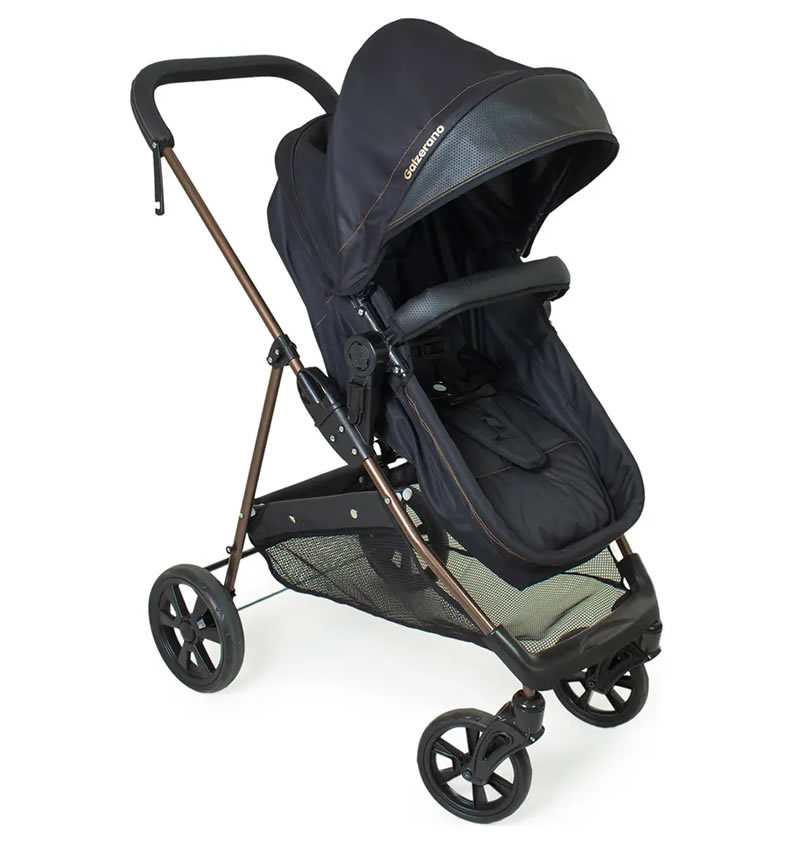 Carrinho de Bebê Burigotto Ecco Preto e Cobre