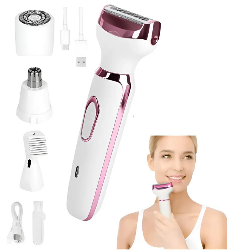Máquina Depiladora Elétrica Feminina 4 Em 1