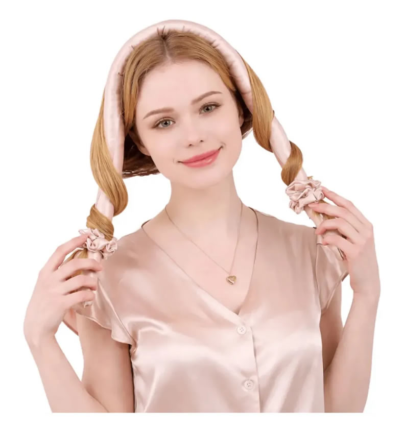 Modelador De Cachos De Cetim Sem Calor Scrunchies Faixa